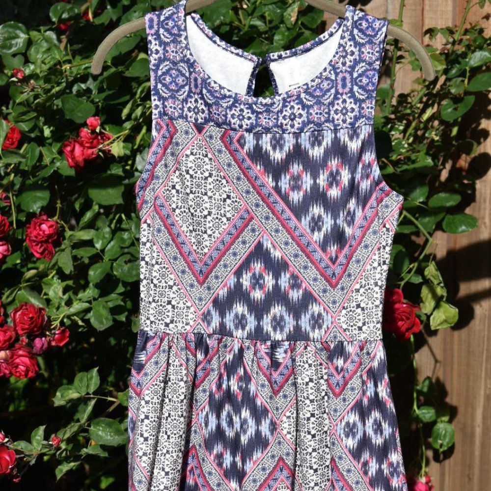 Multi-Patterned Sleeveless Dress